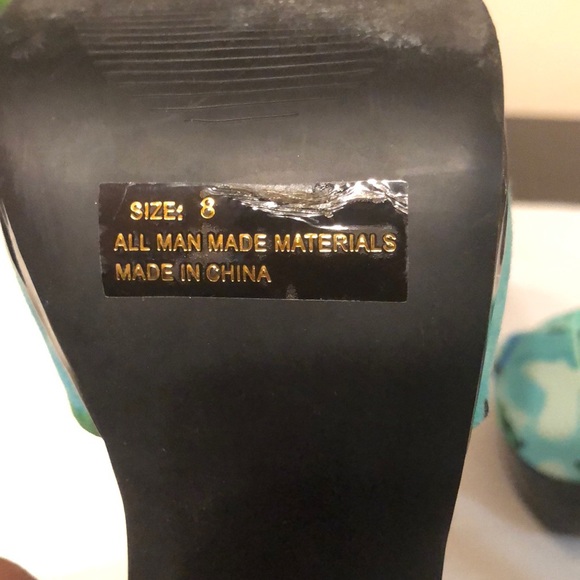 Qupid blue flower platform high heels - Picture 3 of 6